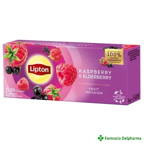 Ceai cu Zmeura si Soc x 20 plicuri, Lipton