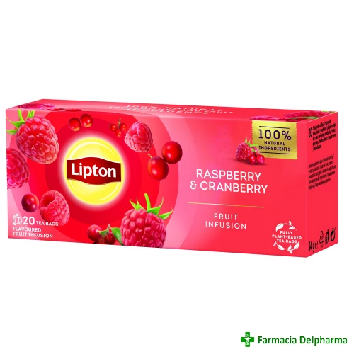 Ceai cu Zmeura si Merisoare x 20 plicuri, Lipton