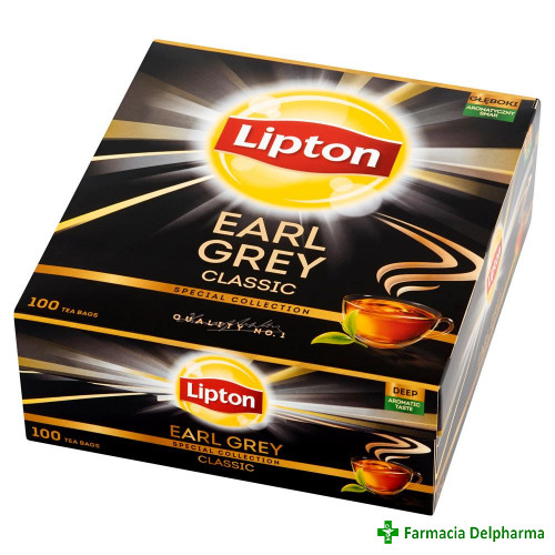 Ceai negru Earl Grey Classic x 100 plicuri, Lipton