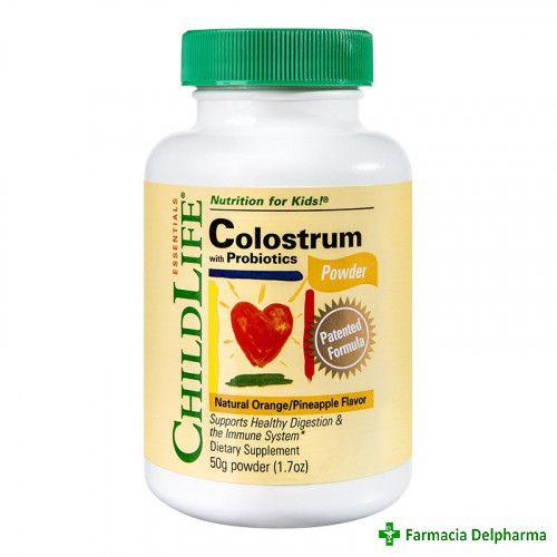 Colostrum cu probiotice ChildLife Essentials x 50 g, Secom
