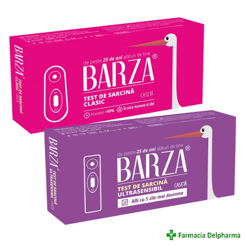 Test de sarcina ultrasensibil tip caseta + test de sarcina clasic tip caseta pachet, Barza