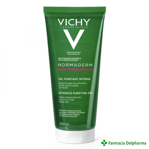 Gel de curatare purifiant pentru ten gras cu tendinta acneica Normaderm Phytosolution x 200 ml, Vichy