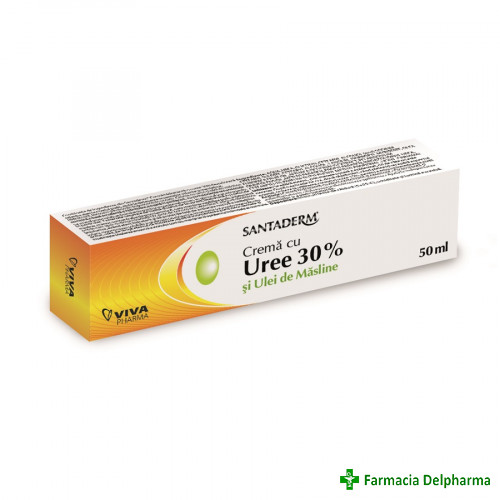 Crema cu uree 30% si ulei de masline Santaderm x 50 ml, Viva Pharma