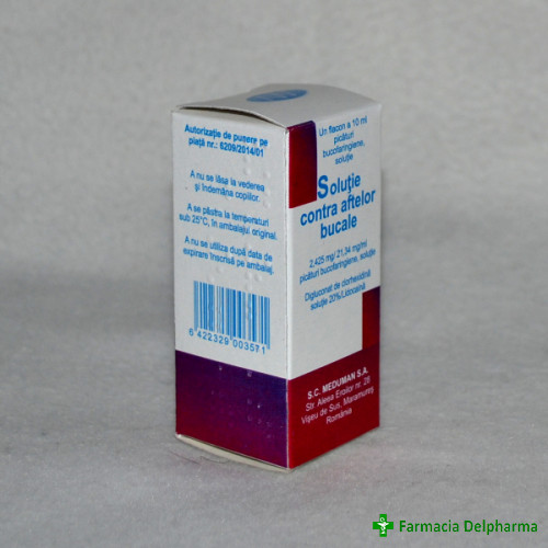 Solutie contra aftelor bucale 2,425 mg/21,34 mg/ml x 10 g, Meduman