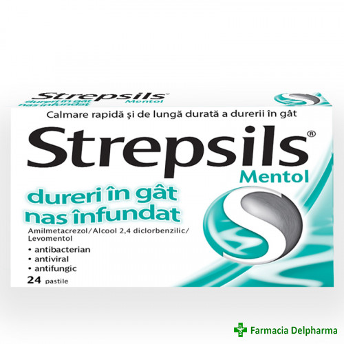 Strepsils Mentol x 24 pastile, Reckitt