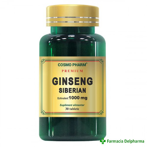 Ginseng Siberian 1000 mg Premium x 30 compr., Cosmopharm