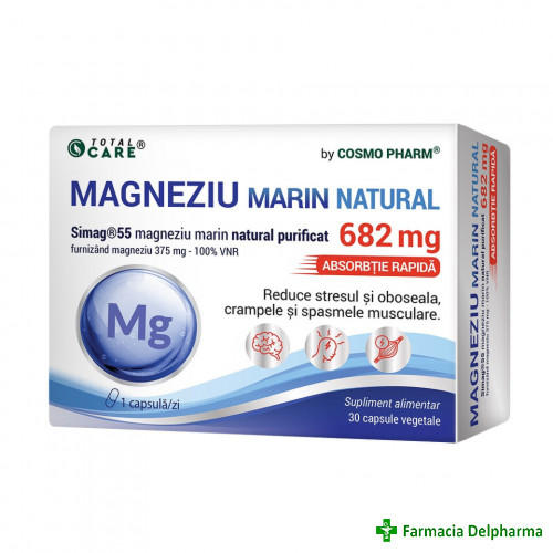 Magneziu marin 375mg total care x 30 caps.