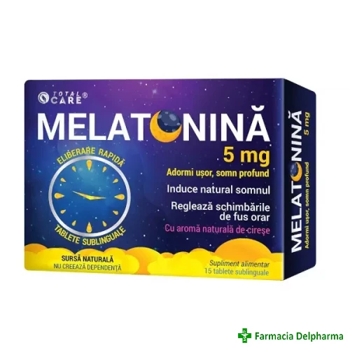 Melatonina 5 mg Fast Release Total Care x 30 compr. sublinguale, Cosmopharm