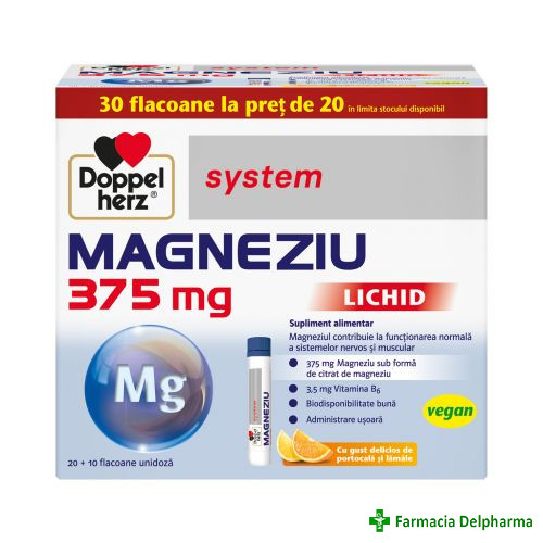 Doppelherz-system magneziu 375 mg sol orala x 30 fl