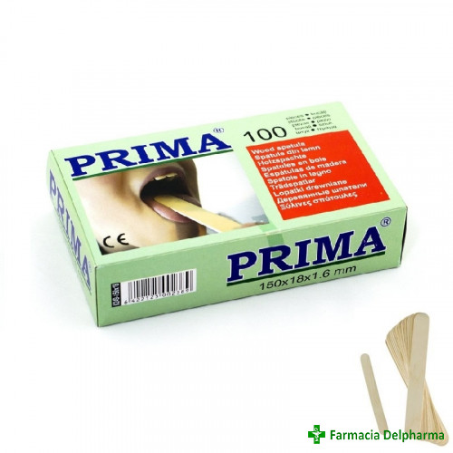 Spatule din lemn nesterile 150x18x1.66 mm x 100 buc, Prima