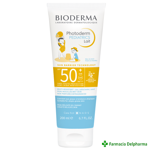 Photoderm Pediatrics lapte protectie solara SPF50+ x 200 ml, Bioderma