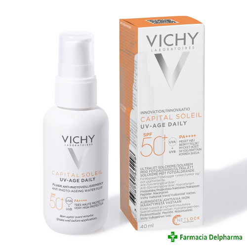 Fluid cu protectie solara pentru fata UV-Age Daily Fluid SPF50+ Capital Soleil x 40 ml, Vichy