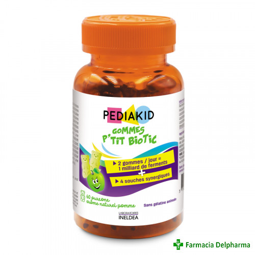 Pediakid Gommes P'tit Biotic jeleuri cu probiotice x 60 buc., Laboratoires Ineldea