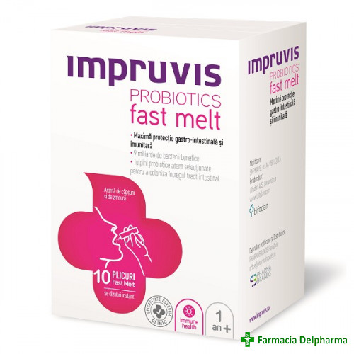Impruvis Probiotics Fast Melt x 10 plicuri, Pharma Brands