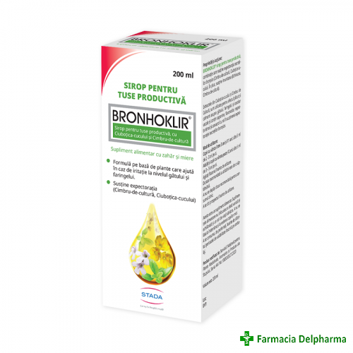 Bronhoklir sirop tuse productiva x 200 ml, Stada