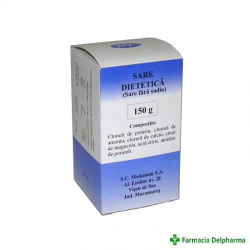 Sare Dietetica (sare fara sodiu) x 150 g, Meduman