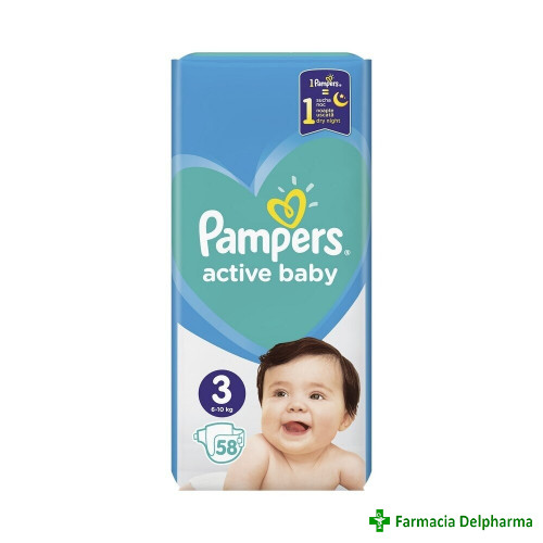 Pampers active baby nr. 3 6-10 kg x 58 buc