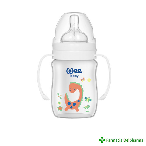 Biberon cu gura larga si maner 0-6 luni x 150 ml 137, Wee Baby