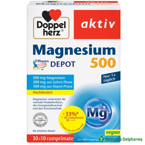 Magneziu 500 mg x 30 compr. + 10 compr., Doppelherz