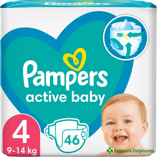 Scutece Pampers Active Baby Nr. 4 9-14 kg x 46 buc.