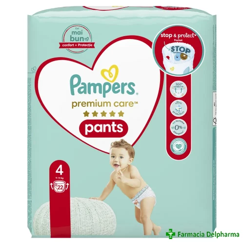 Scutece-chilotel Pampers Premium Care Pants Nr. 4 9-15 kg x 22 buc.