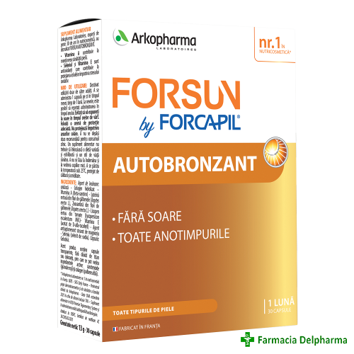 Forcapil Forsun Autobronzant x 30 caps., Arkopharma