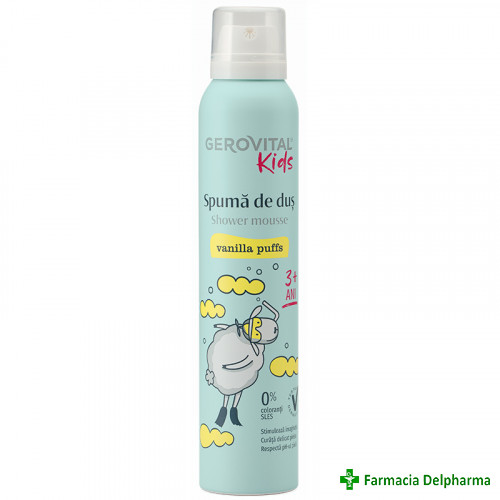 Spuma de dus Vanilla Puffs 3 ani+ Gerovital Kids x 200 ml 3756, Farmec