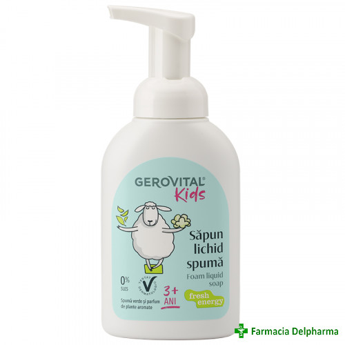 Sapun lichid spuma Fresh Energy 3 ani+ Gerovital Kids x 300 ml 756, Farmec