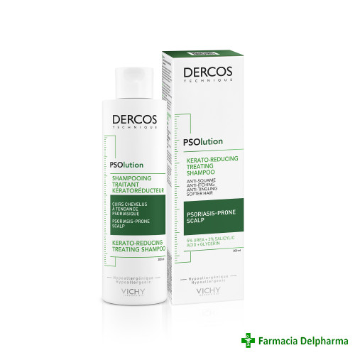 Sampon tratament keratoreductor Dercos PSOlution x 200 ml, Vichy