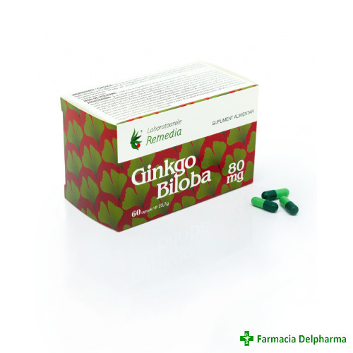 Ginkgo Biloba 80 mg x 60 capsule, Remedia