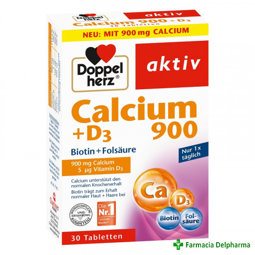 Calciu 900 + D3 + Biotina + Acid Folic x 30 compr., Doppelherz