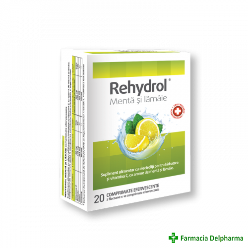 Rehydrol Menta si Lamaie x 20 compr. eff., MBA Pharma