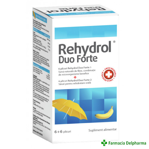 Rehydrol Duo Forte x 6 + 6 plicuri, MBA Pharma