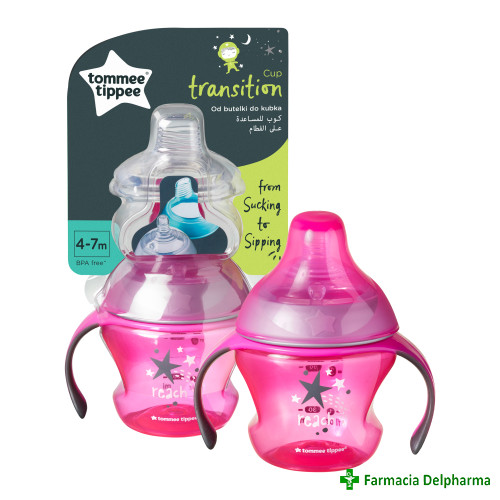 Cana de tranzitie 4-7luni Roz x 150 ml TT0052-3-ROZ, Tommee Tippee