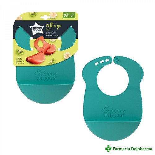 Baveta Roll & Go 6luni+ Verde x 1 buc. TT0330-VERDE, Tommee Tippee