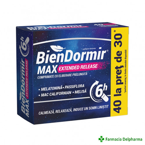 Bien Dormir Max Extended Release x 40 compr., Fiterman