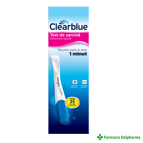 Test de sarcina detectare rapida x 1 buc., Clearblue