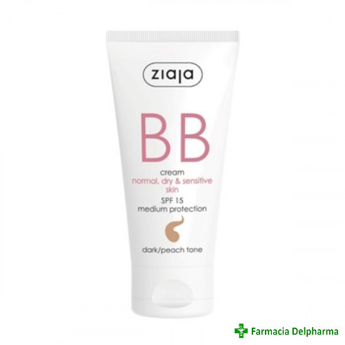 Crema BB nuanta dark/peach SPF15 ten uscat sensibil (BB Cream) x 50 ml, Ziaja