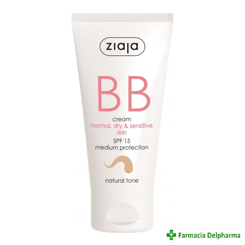 Crema BB nuanta natural SPF15 ten uscat sensibil (BB Cream) x 50 ml, Ziaja