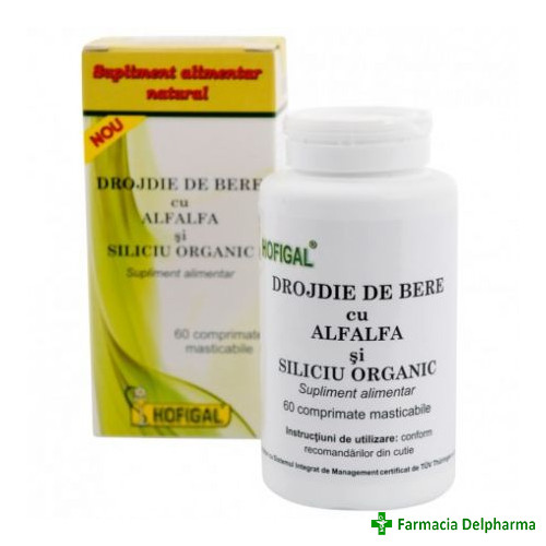 Drojdie de bere cu Alfalfa si siliciu x 60 compr., Hofigal