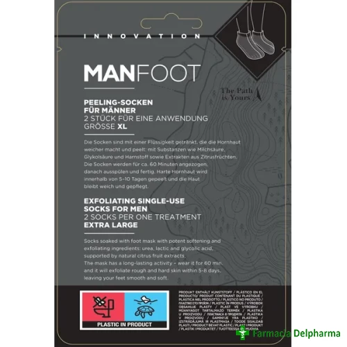 Sosete exfoliante pentru barbati ManFoot x 1 buc., SheCosmetic