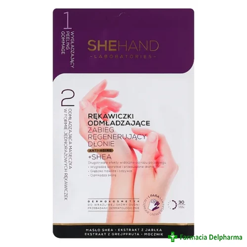 Masca tratament de intinerire si regenerarea a mainilor SheHand x 1 buc., SheCosmetic