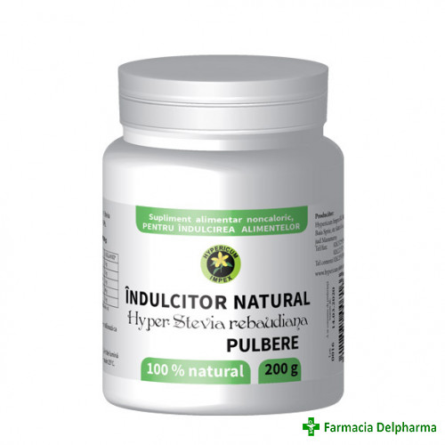 Indulcitor Hyper Stevia Rebaudiana pulbere x 200 g, Hypericum