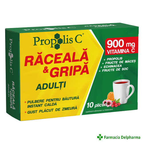 Propolis C Raceala si Gripa adulti x 10 plicuri, Fiterman