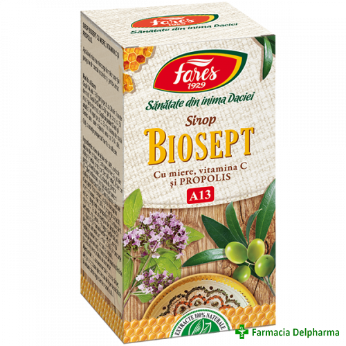 Biosept cu Miere si Propolis sirop A13 X 100 ml, Fares