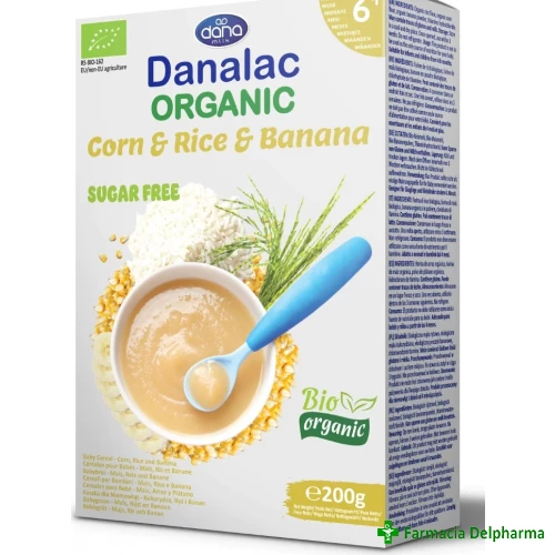 Bio Organic Cereale orez & porumb & banana 6 luni + x 200 g, Danalac