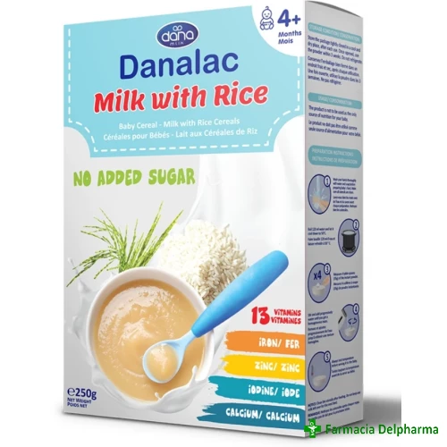 Cereale orez cu lapte 4 luni+ x 250 g, Danalac