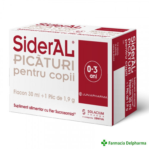 SiderAL picaturi pentru copii x 30 ml + 1plic, Solacium