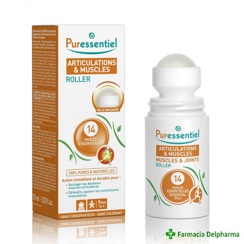 Puressentiel roller antireumatic cu 14 uleiuri esentiale x 75 ml