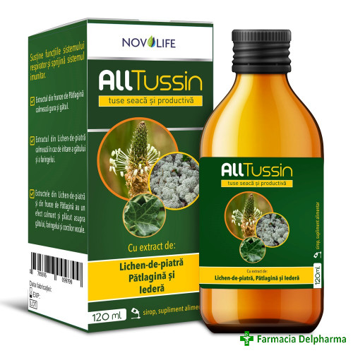 Sirop pentru tuse seaca si productiva AllTussin x 120 ml, Novolife